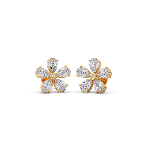 Petal Diamond Stud Earrings