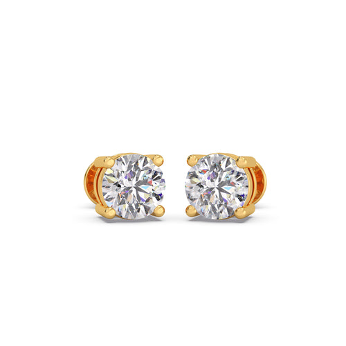 Round Cut Diamond Luna Studs
