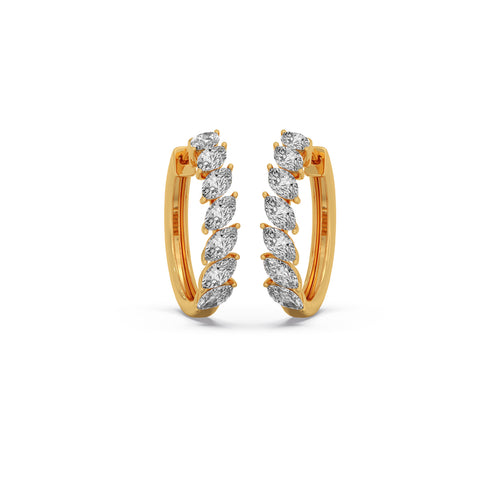 Marquise Hoop Diamond Earrings