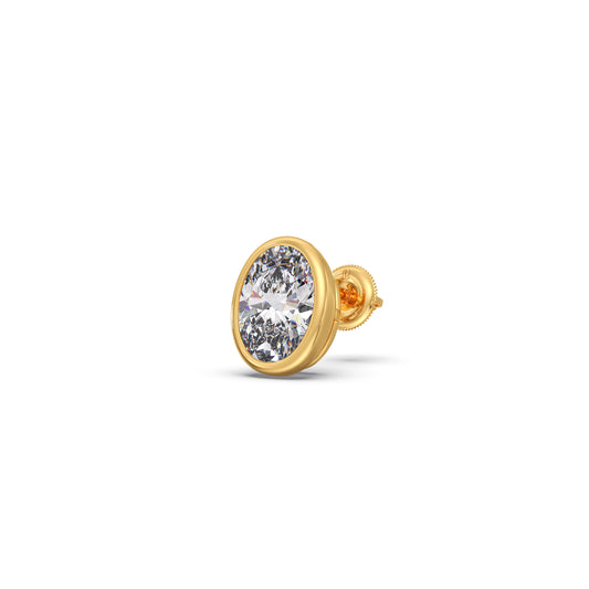 Solitaire Diamond Stud Earrings - Yellow