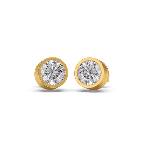 Round Cut Bezel Brilliance Studs