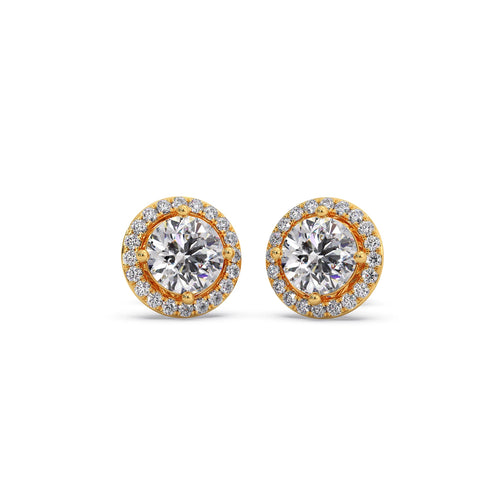 Timeless Halo Round Diamond Earrings