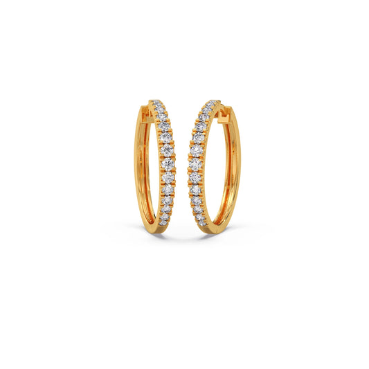 Glamour Round Diamond Earrings - Yellow