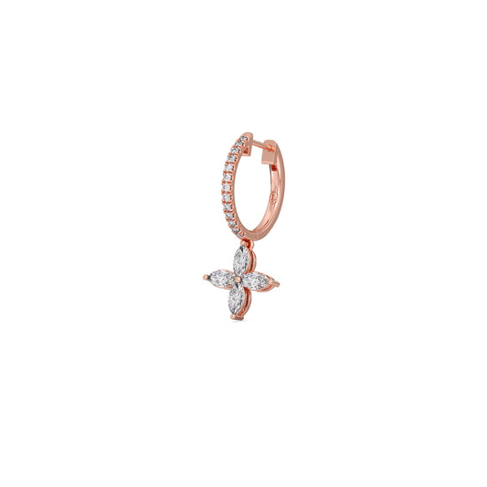 Marquise & Round Diamond Dangle Earrings