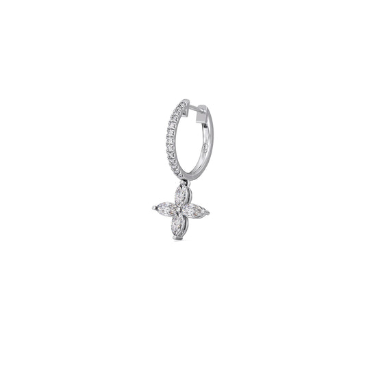 Marquise & Round Diamond Dangle Earrings