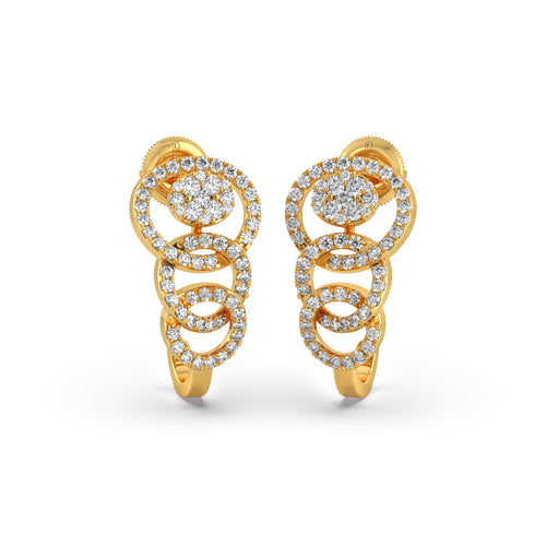 Interlocking Diamond Hoop Earrings