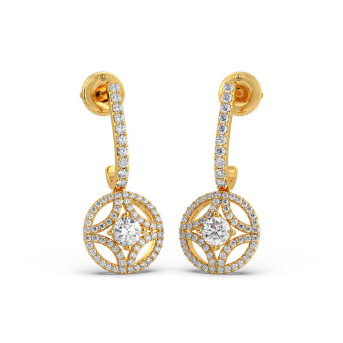 Starburst Diamond Dangle Earrings