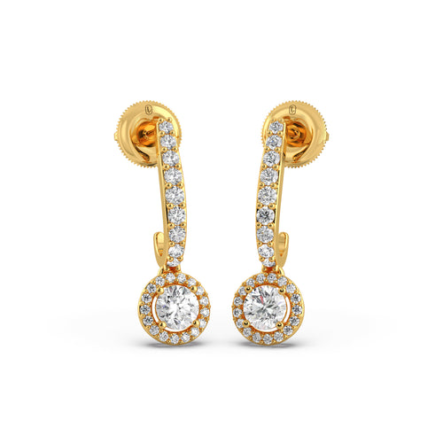 Diamond Stud and Halo Dangle Earrings