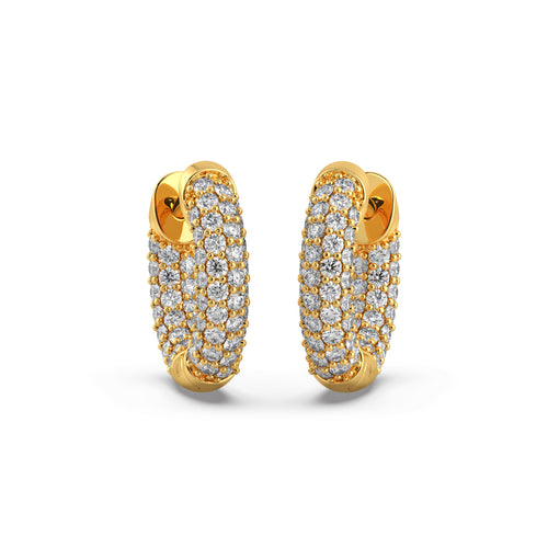 Dome Diamond Hoops Earrings