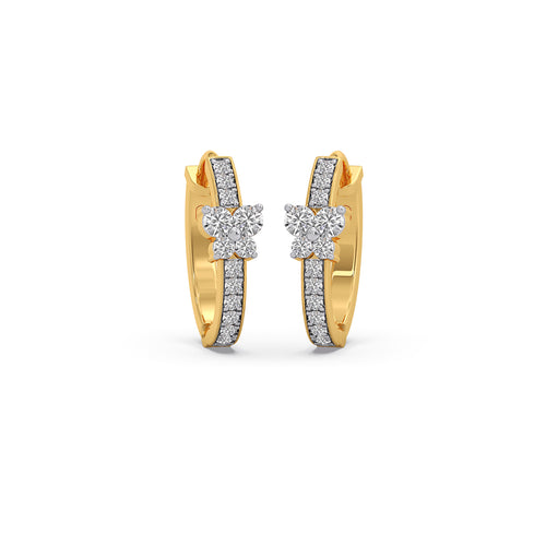 Diamond Cluster Hoop Earrings