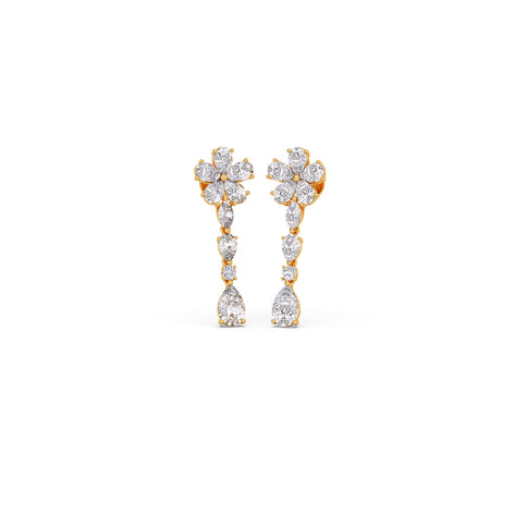 Elegant Floral Dangle LGD Earrings