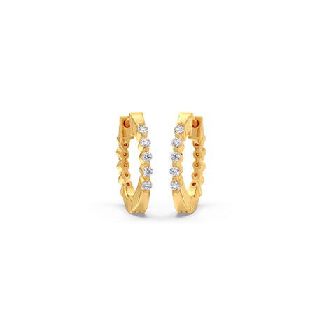 Starburst Diamond Huggie Earrings