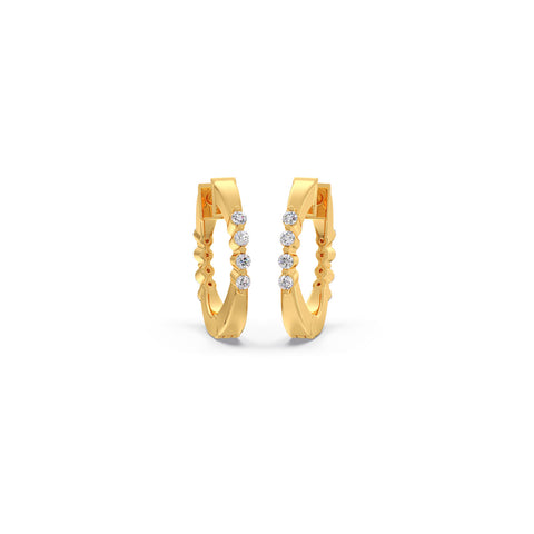 Channel Set Diamond Hoop Earrings