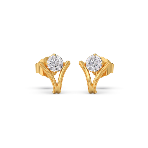 Four-Prong Round Diamond Stud Earrings