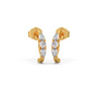Luminous Pear & Round Diamond Stud Earrings