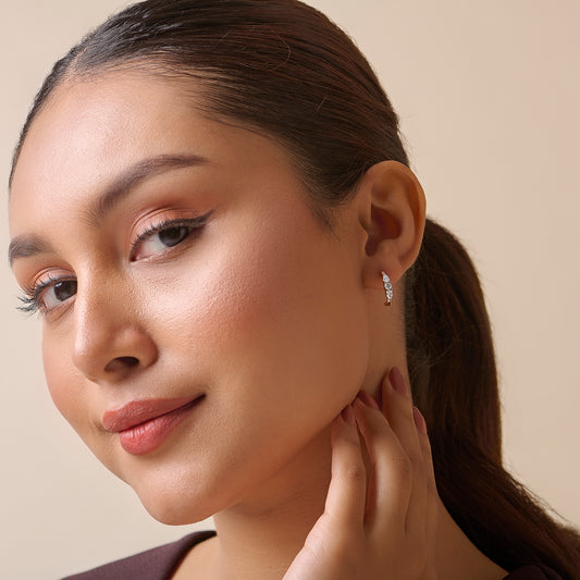 Luminous Pear & Round Diamond Hoop Earrings - MQ