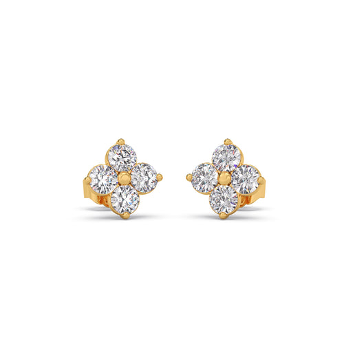 Quatrefoil Diamond Stud Earrings