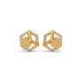Convex Hexagon Diamond Stud Earrings