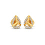 Round Diamond Pear Shape Stud Earrings