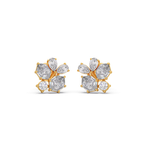 Hexa Cluster Diamond Earrings