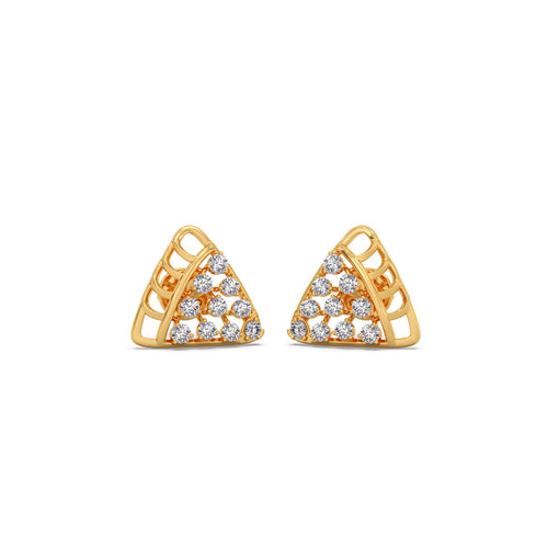 Round Diamond Triangle Earrings