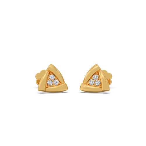 Triangle Round Diamond Earrings