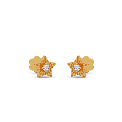 Star Round Diamond Earrings