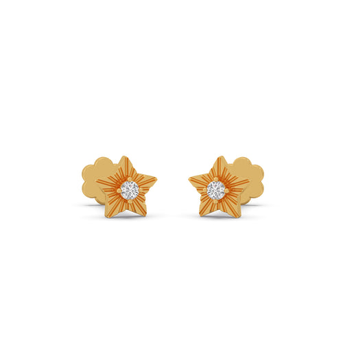 Star Round Diamond Earrings