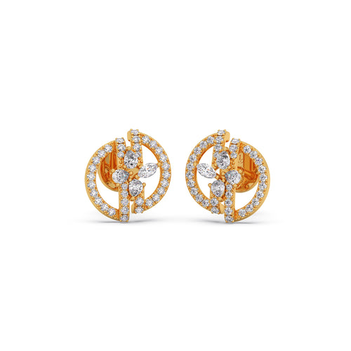 Round-Pear-Marquise Diamond Stud Earrings