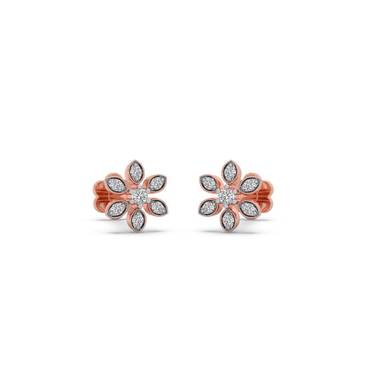 Blossom Diamond Earrings - Rose
