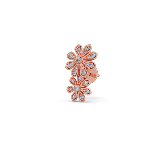 Florette Round Diamond Earrings - Rose