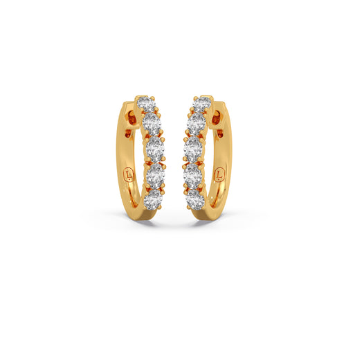 Oval Diamond Bali Earrings