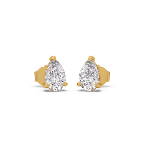 1.01 ct Pear-Shaped Diamond Solitaire Stud Earrings