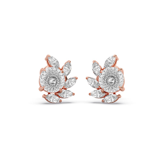 Portuguese Sparkline Stud Earrings - Rose