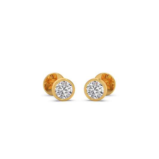 The Classic Bezel Stud Earrings - Yellow