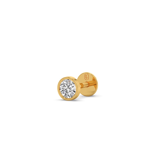 The Classic Bezel Stud Earrings - Yellow