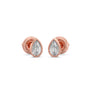 Bezel Set Pear Solitaire Stud Earrings