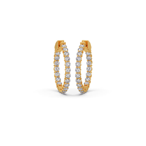 Inner-Outer Diamond Hoops Earrings
