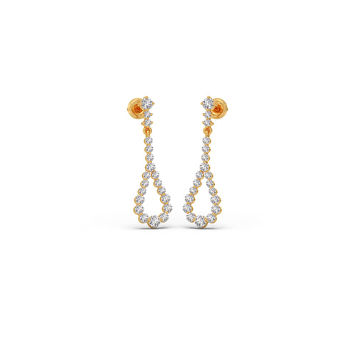 Pendulum Round Diamond Dangle Earrings