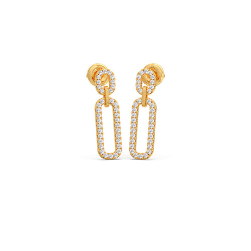 Dual Halo Diamond Dangle Earrings