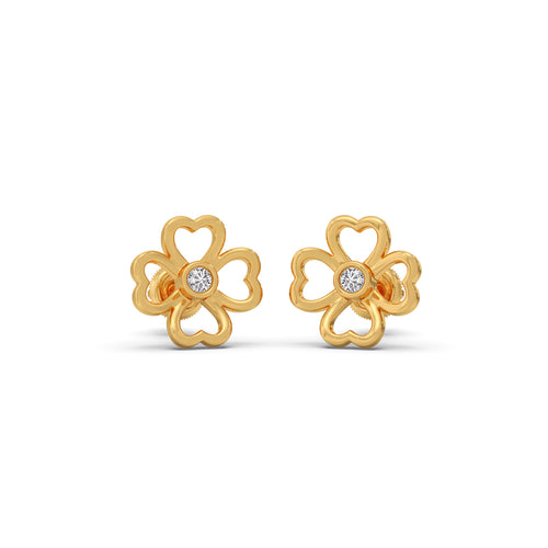 Floral Diamond Stud Earrings