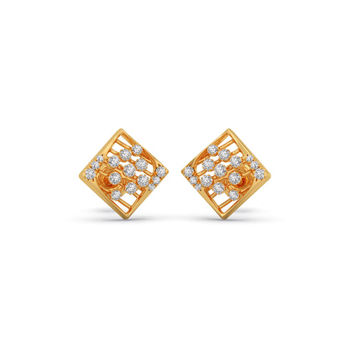 Celestia Square Diamond Stud Earrings