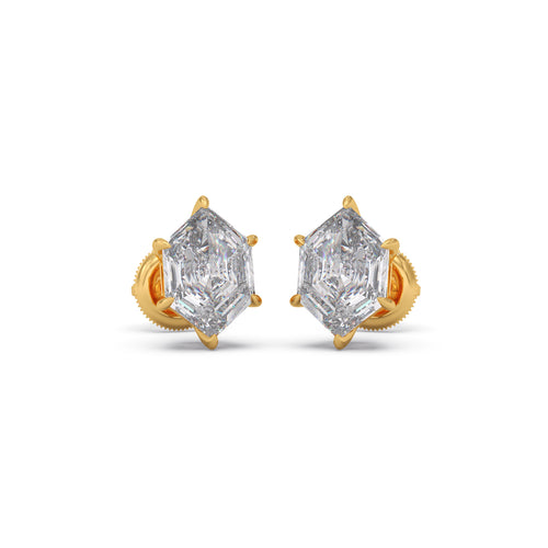 Hexa Solitaire Diamond Earrings