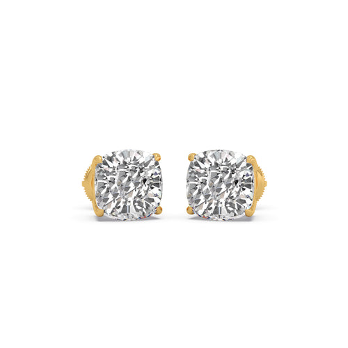 Cushion Solitaire Stud Earrings