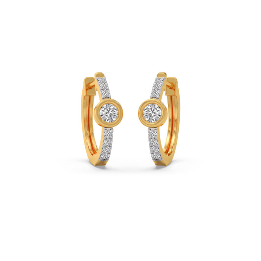 Celestial Spark Diamond Hoops Earrings - Yellow