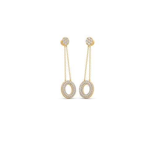 Hollow Oval Dangle Earrings