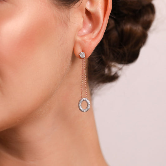 Glimmer Round Diamond Dangle Earrings - MQ