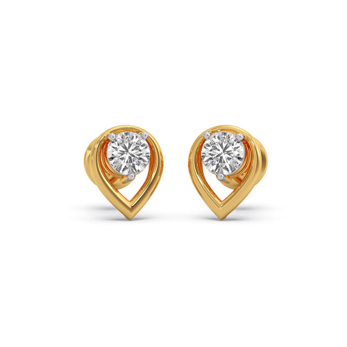 Majesty Round Solitaire Stud Earrings
