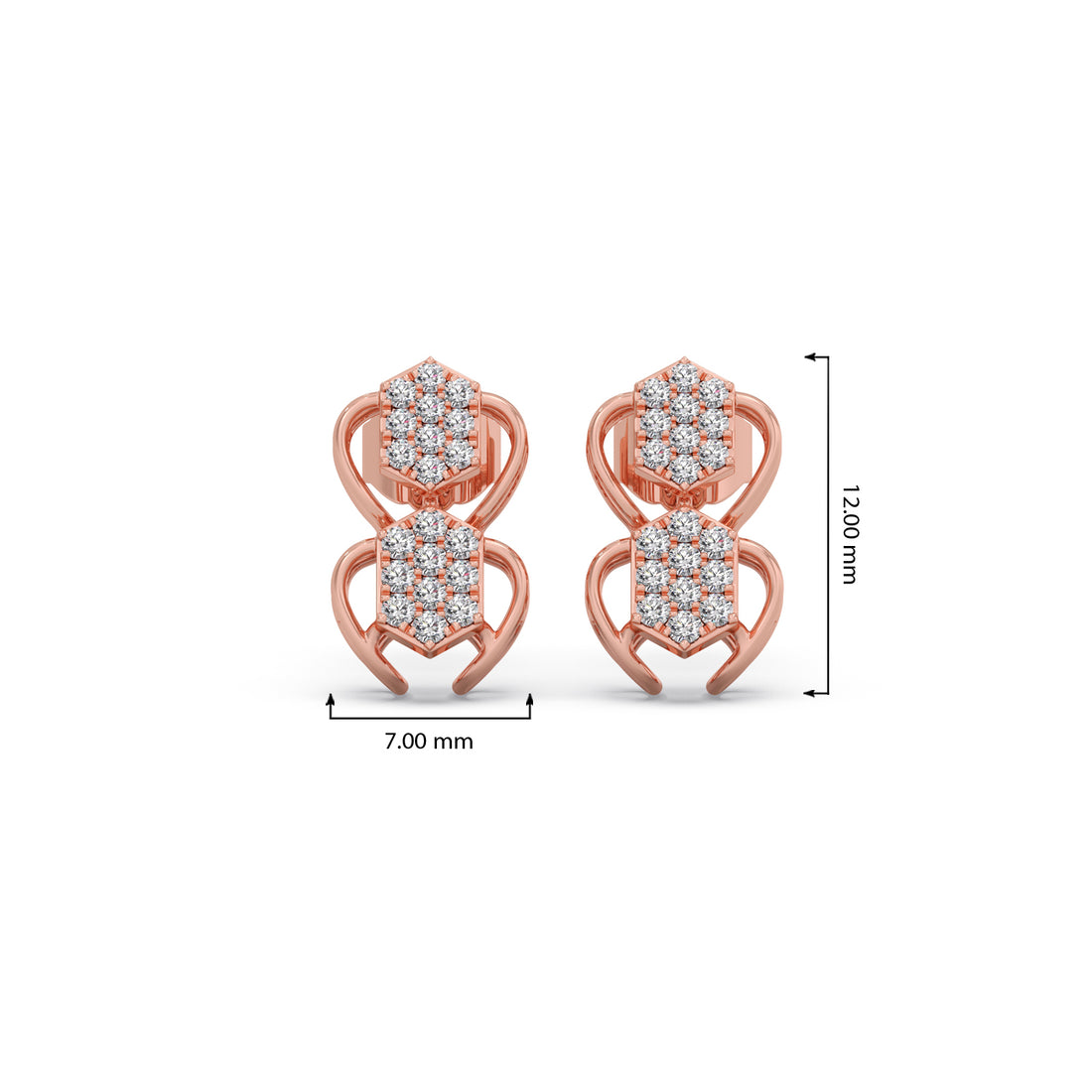Antiqua Drop Diamond Stud Earrings