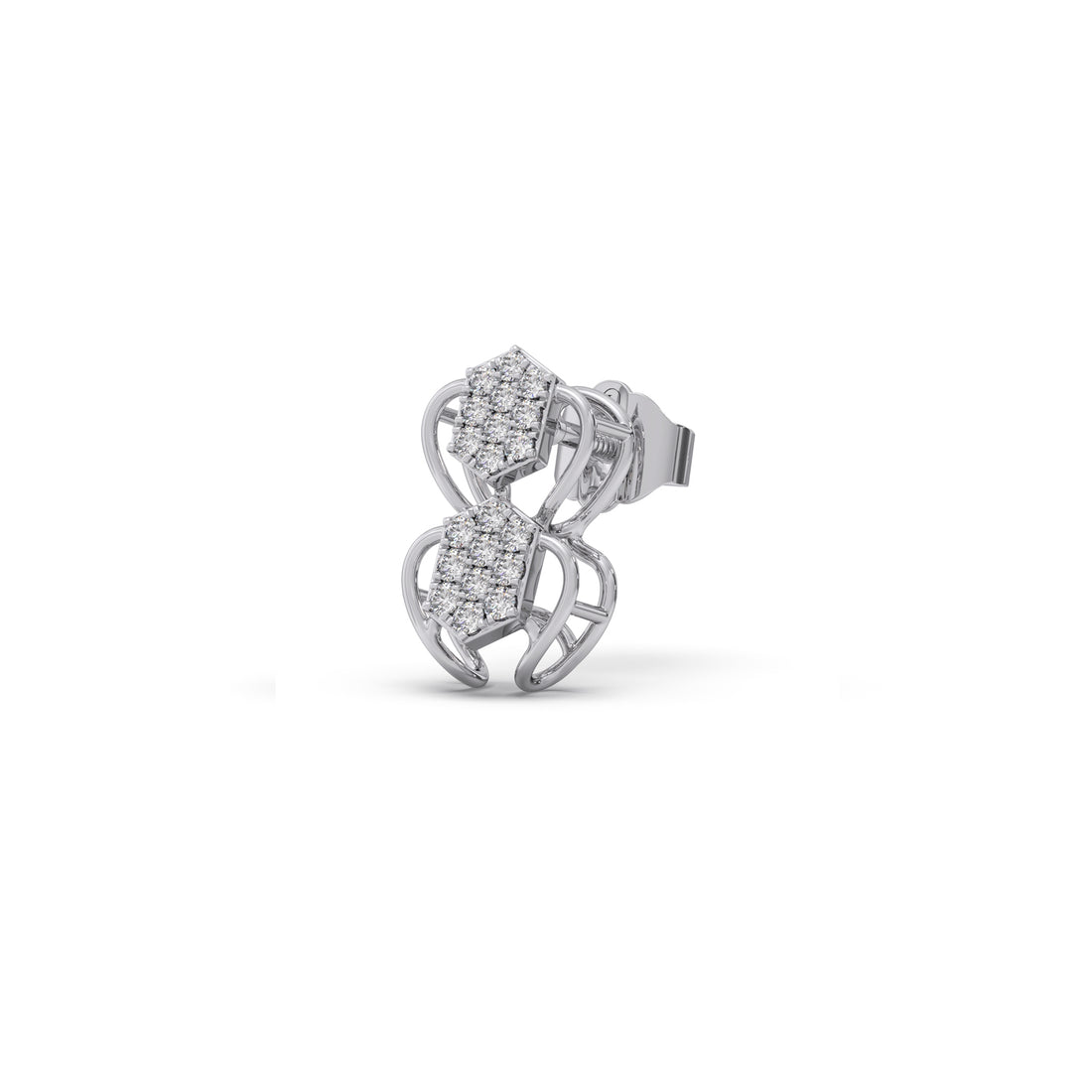 Antiqua Drop Diamond Stud Earrings
